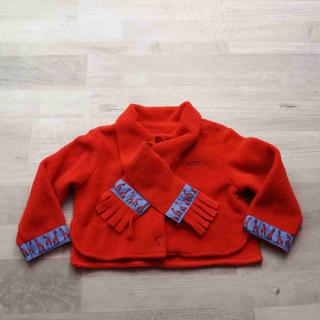 kabátek fleesový červený s šálou vel 92
