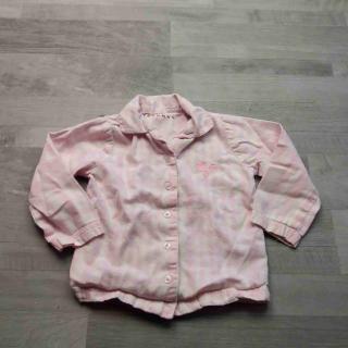 kabátek od pyžama růžovobílý kostkovaný se srdíčky vel 86