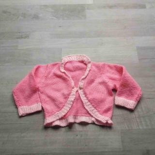 kabátek pletený růžový vel 98