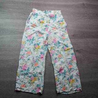 kalhoty lehké ¾ bílé s květy HM vel 152 (kalhoty HM)