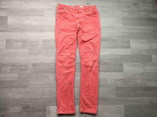 kalhoty manžestrové prošívané růžové slim vel 152