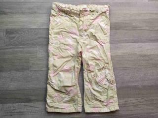 kalhoty plátěné béžovorůžové s květy CHEROKEE vel 86 (kalhoty CHEROKEE)