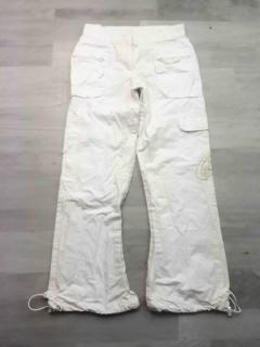 kalhoty plátěné bílé s kapsami a logem CA vel 128 (kalhoty CA)