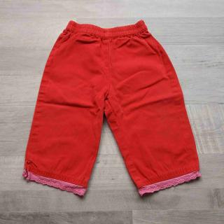kalhoty plátěné červené s krajkou vel 86