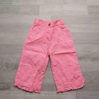 kalhoty plátěné růžové s volánky vel 74