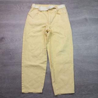 kalhoty plátěné žluté s páskem vel 122/128