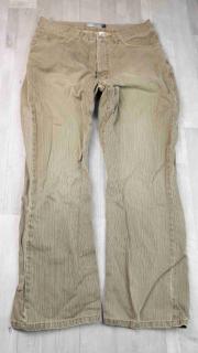 kalhoty proužkované khaki DEBENHAMS vel S (kalhoty DEBENHAMS)