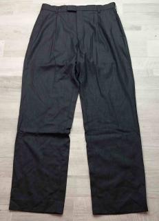kalhoty společenské kostkované tmavě šedé 32R