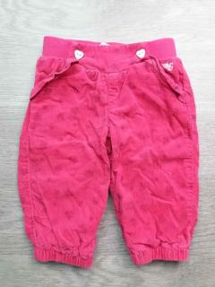 kalhoty zateplené manžestrové tmavě růžové s kvítky ESPRIT vel 56 (kalhoty ESPRIT)
