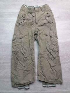 kalhoty zateplené plátěné khaki s kapsami HM vel 110 (kalhoty HM)