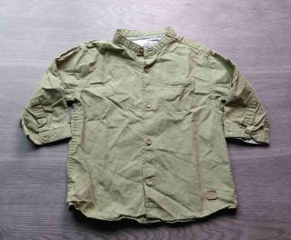 košile dl.rukáv khaki s potiskem listů ZARA vel 98 (košile ZARA)