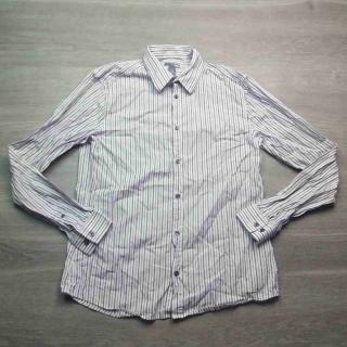 košile dl.rukáv společenská proužkovaná bílofialová  HM vel M (košile HM)
