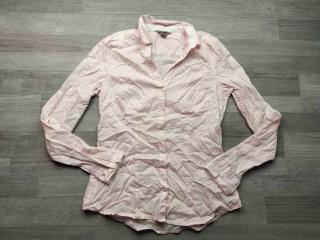 košile dl.rukáv společenská žíhaná světle růžová  HM vel S (košile HM)