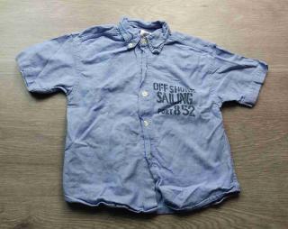 košile kr.rukáv modrá s nápisem BABY CLUB vel 92 (košile BABYCLUB)