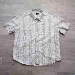 košile kr.rukáv proužkovaná bílomodrá KANGOL vel XL (košile KANGOL)