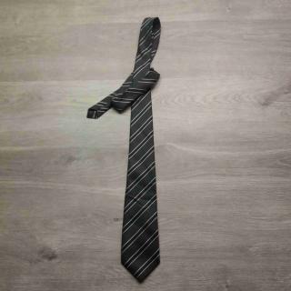 kravata černostříbrná s pruhy