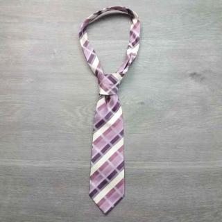 kravata kostkovaná fialovokrémová PIERRE CARDIN