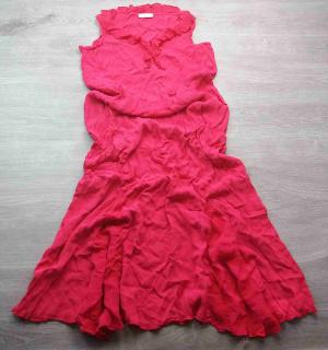 maxi šaty růžové s volánky vel L/XL