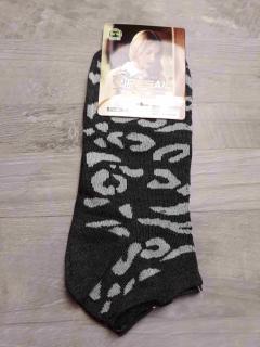 ponožky dámské č.D28 kotníčkové tmavě šedé se vzorem vel 35-38