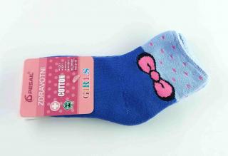 ponožky dívčí thermo s mašličkou modré vel 35-38