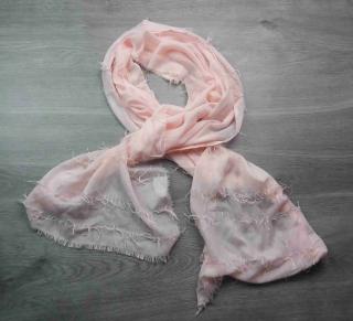šátek růžový s třásněmi PRIMARK (šátek PRIMARK)