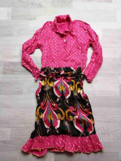 šaty růžové se vzorem vel 152