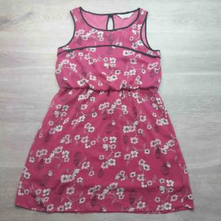šaty tmavě růžové s květy DOROTHY PERKINS vel S (šaty DOROTHY PERKINS)
