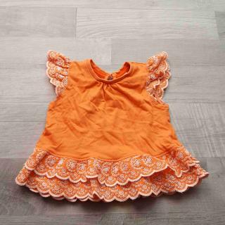šaty/tunika oranžové s krajkou MINICLUB vel 74 (šaty MINICLUB)