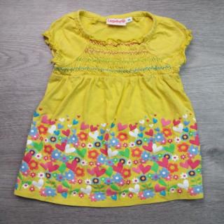 šaty žluté se srdíčky a květy vel 74