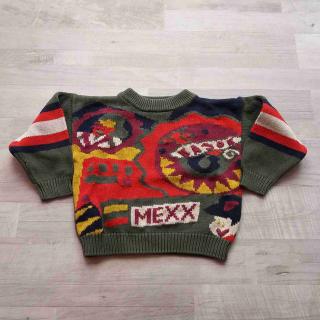 svetr khaki s obrázky a pruhy MEXX vel 92