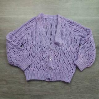 svetr pletený fialový se vzorem vel 104