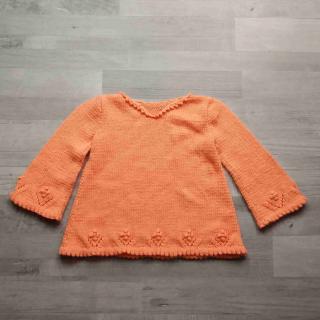 svetr pletený meruňkový se vzorem vel 110