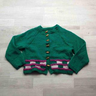 svetr pletený propínací zelený se vzorem vel 110
