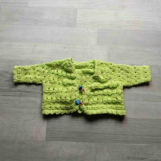 svetr pletený propínací zelený se vzorem vel 62