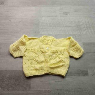 svetr pletený propínací žlutý se vzorem vel 62