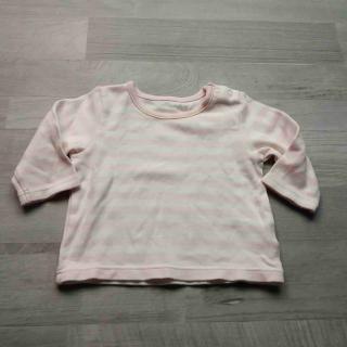tričko dl.rukáv bílorůžové pruhované MARKSSPENCER vel 62 (tričko  MARKSSPENCER)