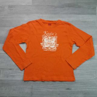 tričko dl.rukáv oranžové s obrázkem vel 152/158