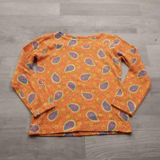 tričko dl.rukáv oranžové se vzory vel 128