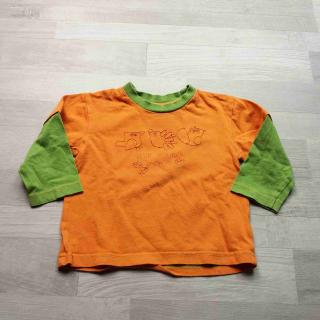tričko dl.rukáv oranžovozelené s ptáčky MINIMODE vel 86 (tričko MINIMODE)