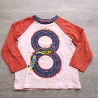 tričko dl.rukáv růžové s číslem TU vel 98 (tričko TU)