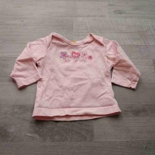 tričko dl.rukáv růžové s květy MINIMODE vel 68 (tričko MINIMODE)
