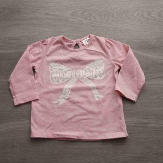 tričko dl.rukáv růžové s mašlí FF vel 68 (tričko FF)