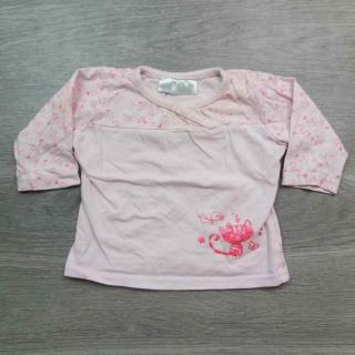 tričko dl.rukáv růžové s motýlky a kočičkou vel 62