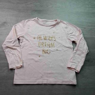 tričko dl.rukáv růžové s nápisem PRIMARK vel 110 (tričko PRIMARK)