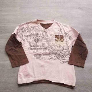 tričko dl.rukáv růžové s obrázkem REBEL vel 104 (tričko REBEL)