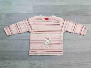 tričko dl.rukáv růžové s pruhy a holčičkou ESPRIT vel 62 (tričko ESPRIT)