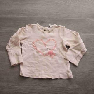 tričko dl.rukáv růžové s ptáčkem HM vel 74 (tričko HM)