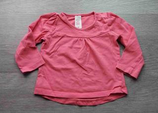 tričko dl.rukáv růžové s řasením BABYCLUB vel 74 (tričko BABYCLUB)