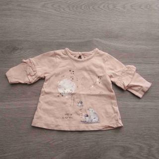 tričko dl.rukáv růžové se zvířátky GEORGE vel 56 (tričko GEORGE)