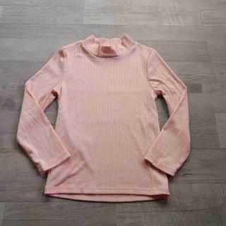 tričko dl.rukáv růžové žebrované FF vel 116 (tričko FF)